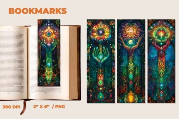 Download Mysticism Stained Glass Bookmark - Book Collection