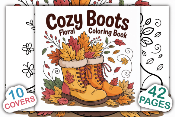 Download Cozy Boots Floral Coloring Book - Book Collection