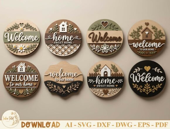 Download Welcome Sign Laser Cut File SVG Bundle - Svg bundle Collection