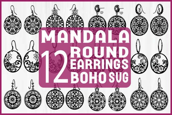 Download Boho Mandala Earrings SVG Bundle - Svg bundle Collection