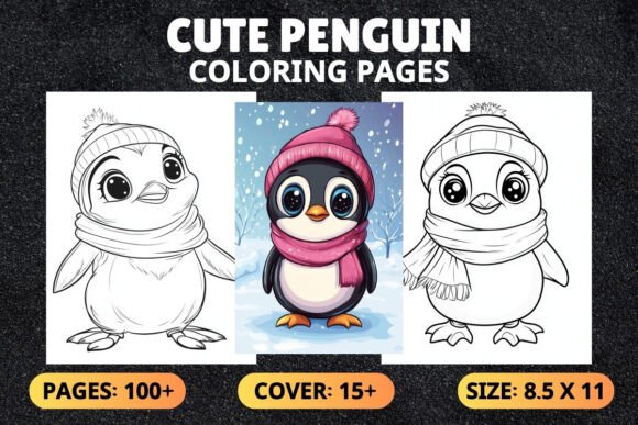 Download Bold and Easy Cute Penguin Coloring Book - Book Collection
