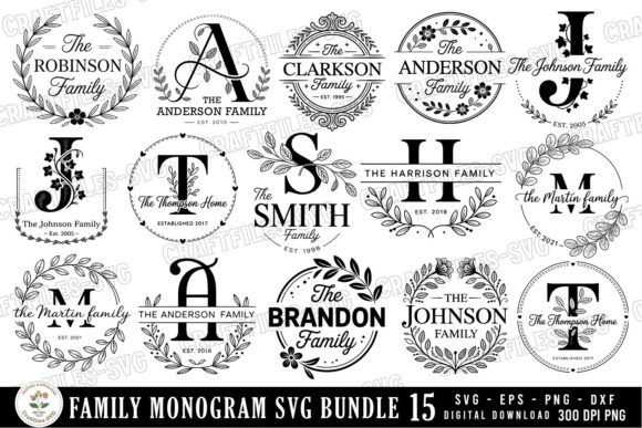 Download Family Monogram SVG Bundle - Svg bundle Collection