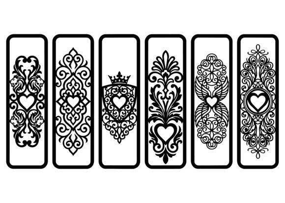 Download Royal Heart Ornament Bookmark EPS Bundle - Book Collection