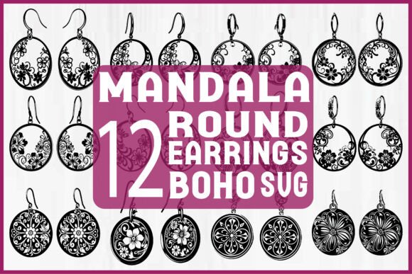 Download Boho Mandala Earrings SVG Bundle - Svg bundle Collection