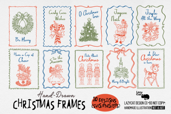 Download Christmas Frame Hand-drawn SVG Bundle - Svg bundle Collection