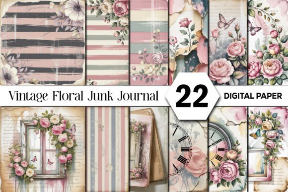 Download Vintage Floral Junk Journal Background - Floral Collection
