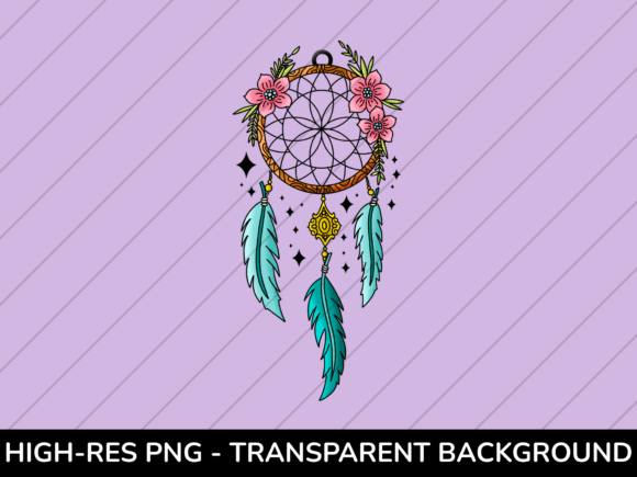 Download Floral Dreamcatcher PNG – Hand Drawn - Floral Collection