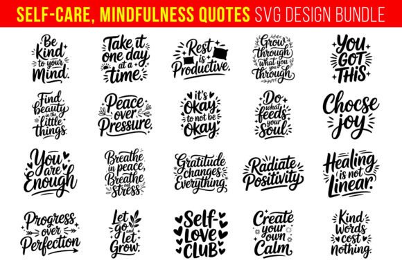 Download Self-Care, Mindfulness Quotes SVG Bundle - Svg bundle Collection