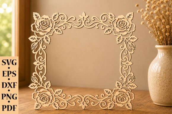 Download Rose Floral Square Frame SVG Bundle - Svg bundle Collection