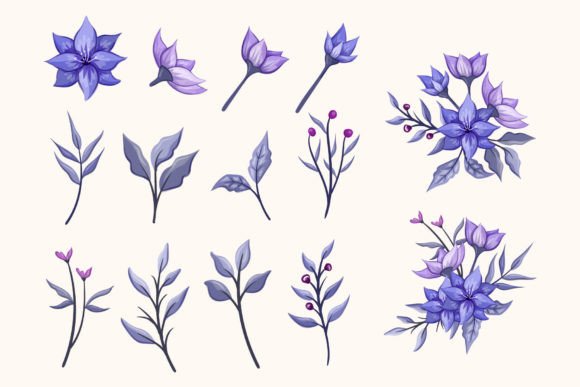 Download Botanic Blossom Floral Foliage Elements - Floral Collection