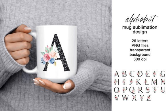 Download Mug Design, Floral Monogram, Flowers PNG - Floral Collection