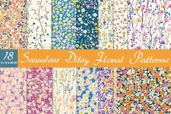 Download Seamless Ditsy Floral Patterns - Floral Collection
