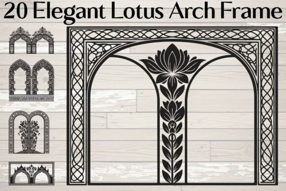 Download Elegant Lotus Arch Frame - Premium Bundle