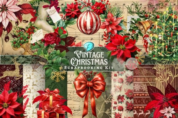 Download Vintage Christmas Scrapbooking Kit - Book Collection