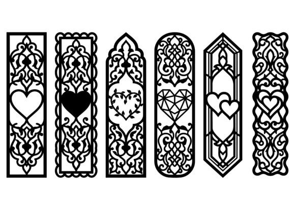 Download Luxury Ornamental Heart Bookmark EPS - Book Collection