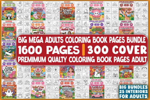 Download 1600 Coloring Book Pages Adults Bundle - Book Collection