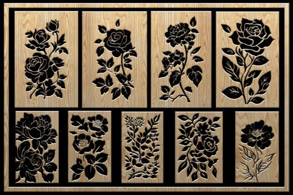 Download Floral CNC Wood Carving Panel Designs - Floral Collection