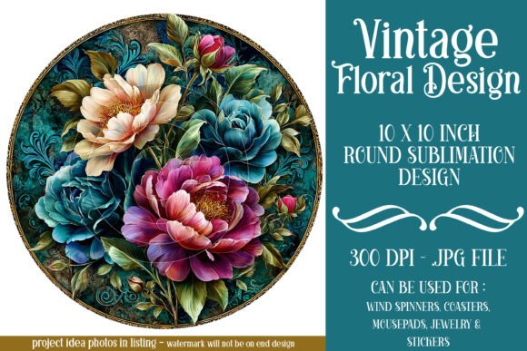 Download Pretty Blue Pink Floral Round Design 26 - Floral Collection