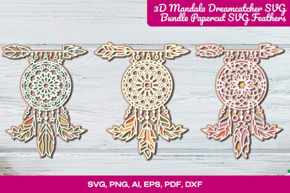 Download 3D Mandala Dreamcatcher SVG Bundle - Svg bundle Collection