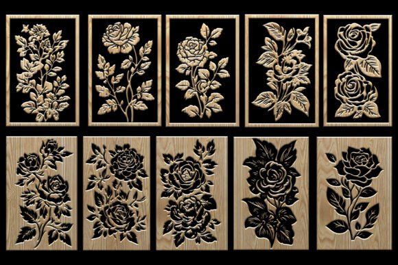 Download Floral CNC Wood Carving Panel Designs - Floral Collection