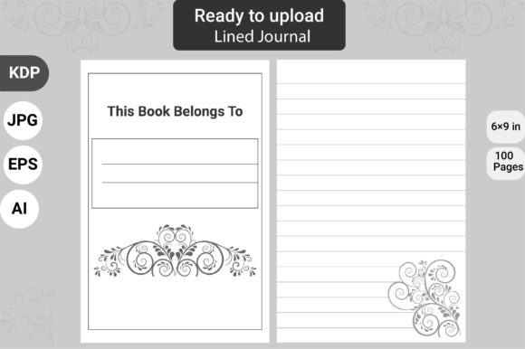 Download Floral Lined Journal KDP Interior - Floral Collection