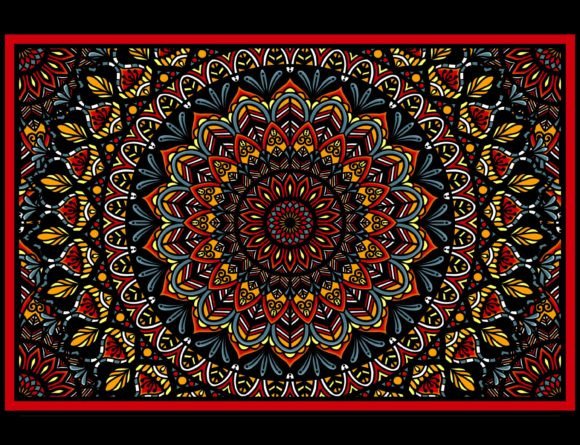 Download Ethnic Tribal Mandala Floral Rug Pattern - Floral Collection