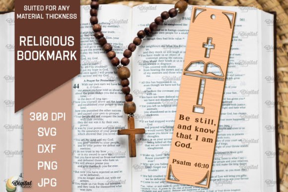Download Wood Laser Cut Religious Bookmark - Book Collection