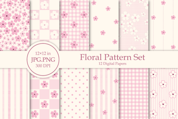 Download Pink Floral Pattern Set - Floral Collection
